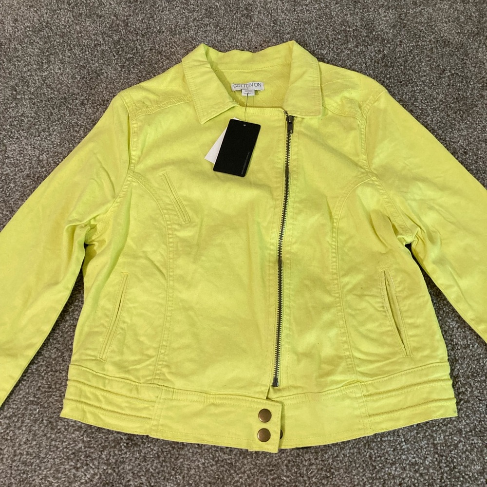 Cotton on Riley biker jacket limeade